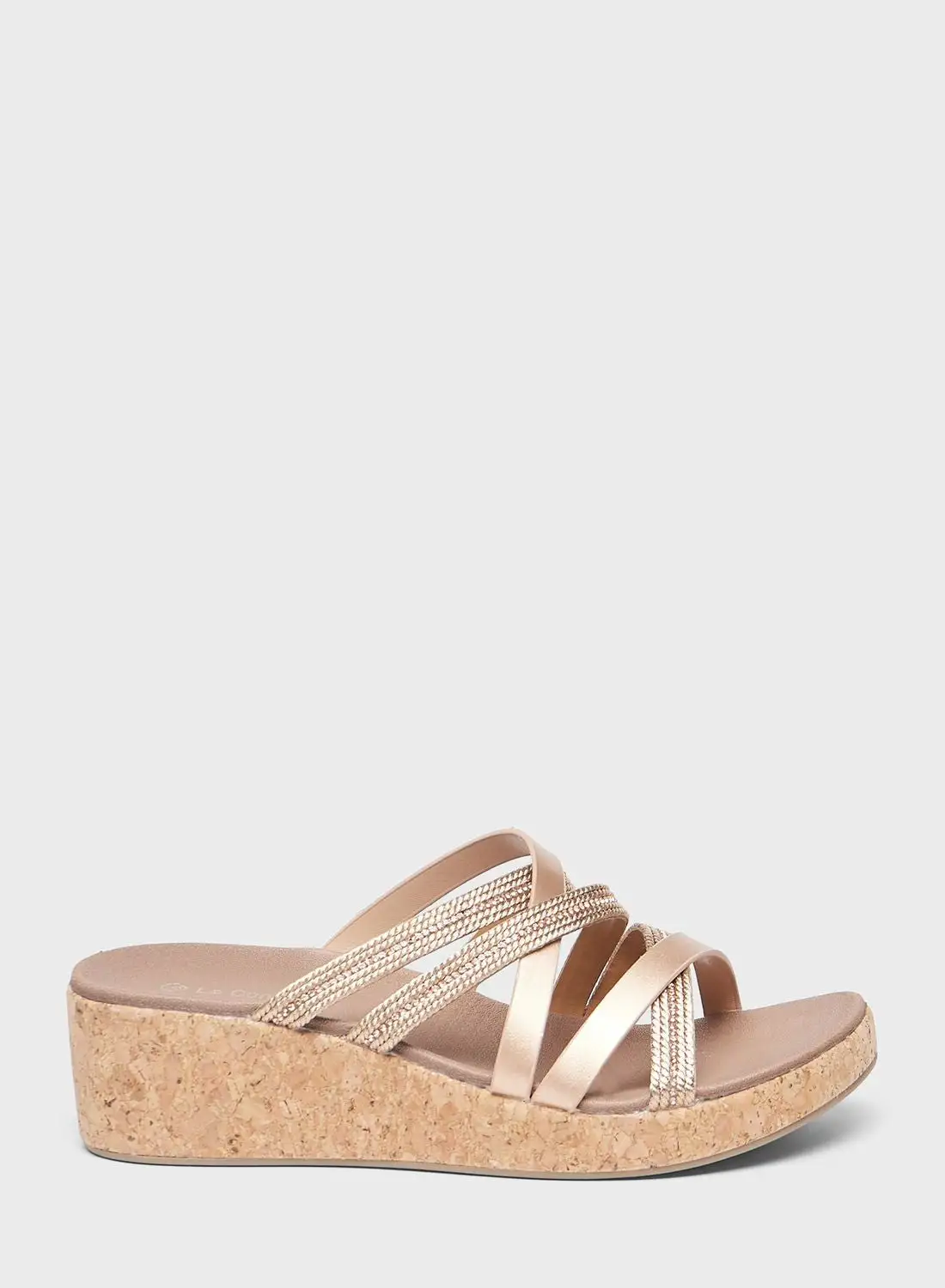 Le Confort Multi Strap Wedge Sandals