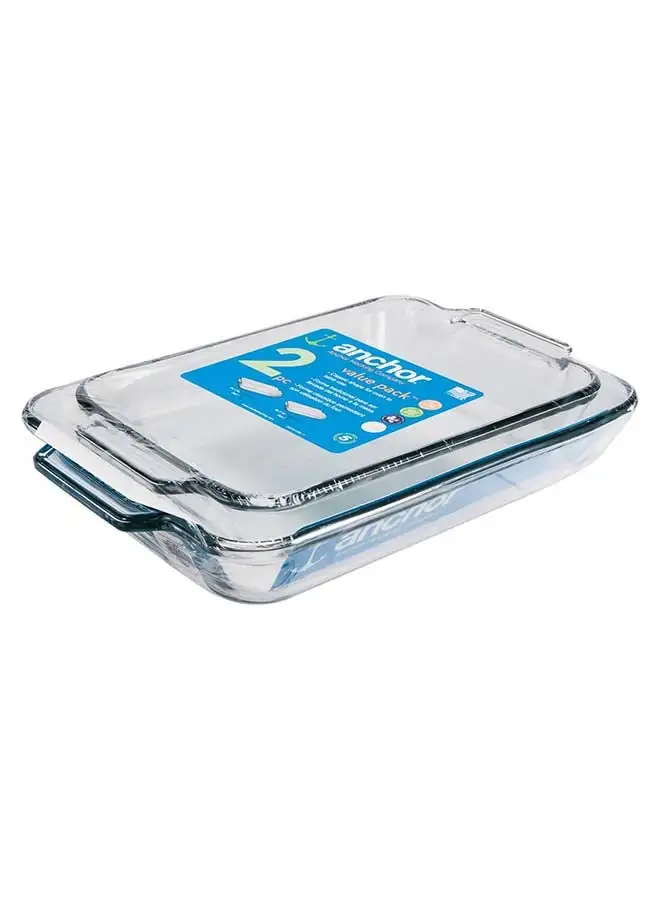 Anchor Hocking 2Pc Preferred Glass Bakeware Set-82761  A/H