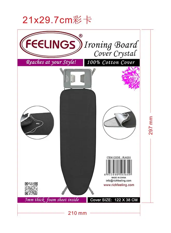 Feelings FEELINGS IRON BOARD COVER COTTON FOR CRYSTAL SIZE: (122X38cm)