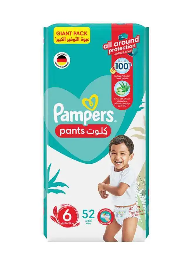 Pampers Baby Dry Pants With Aloe Vera Lotion 16-21 kg, Size 6, Giant Pack 52 Count