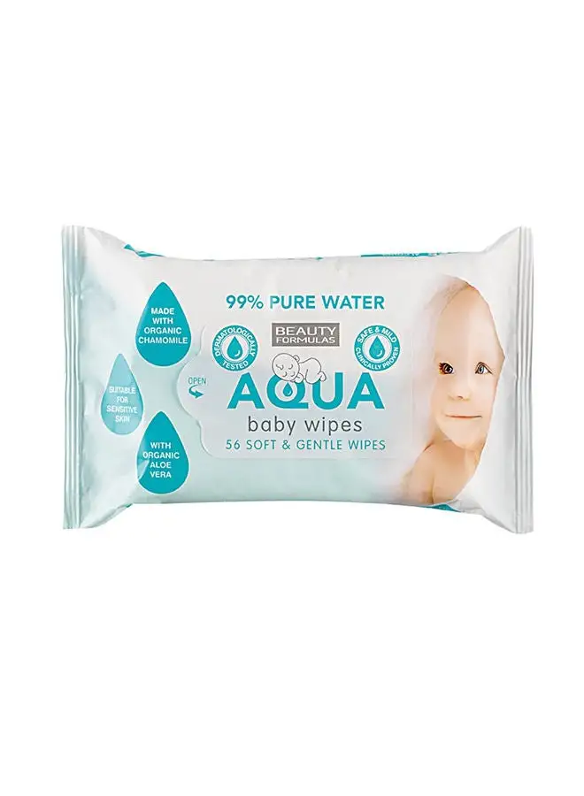 BEAUTY FORMULAS Pack Of 56 Aqua Baby Wipes