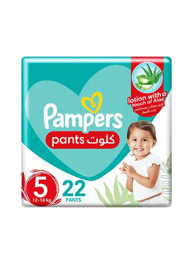 Pampers Baby-Dry Pants with Aloe Vera Lotion, 360 Fit , Size 5, 12-18kg, Carry Pack, 22 Count