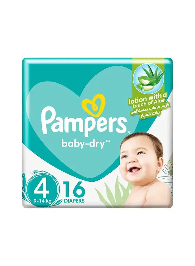 Pampers Aloe Vera Taped Diapers Size 4 Carry Pack 16 Count