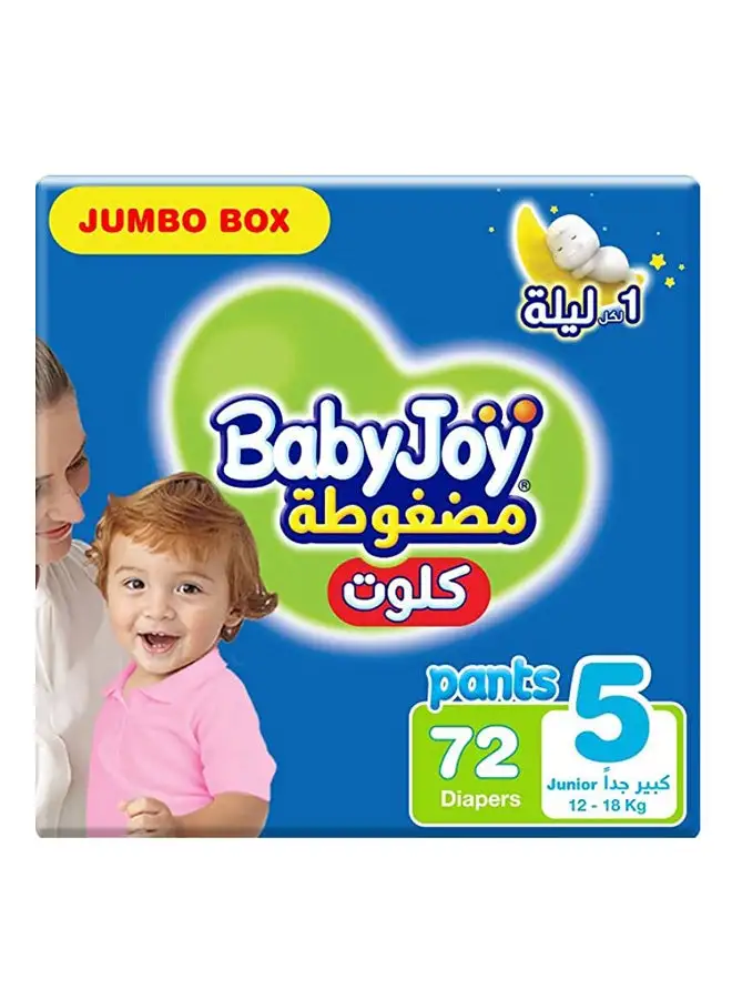 BabyJoy Culotte, Size 5 Junior, 12 to 18 kg, Jumbo Box, 72 Diapers