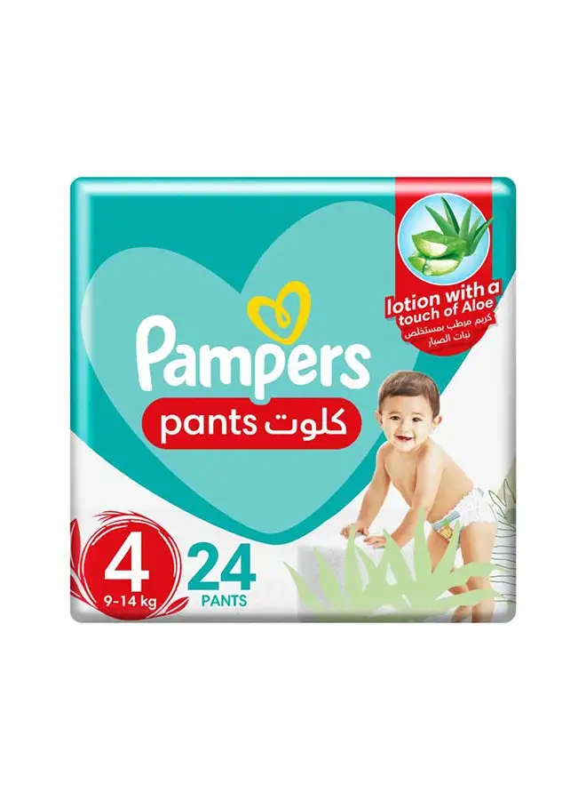 Pampers Baby-Dry Pants with Aloe Vera Lotion, 360 Fit , Size 4, 9-14kg, Carry Pack, 24 Count