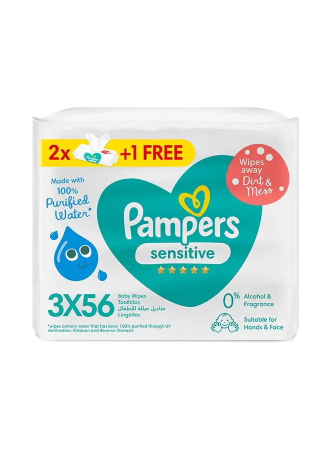 Pampers Sensitive Protect Baby Wipes, 168 Pieces