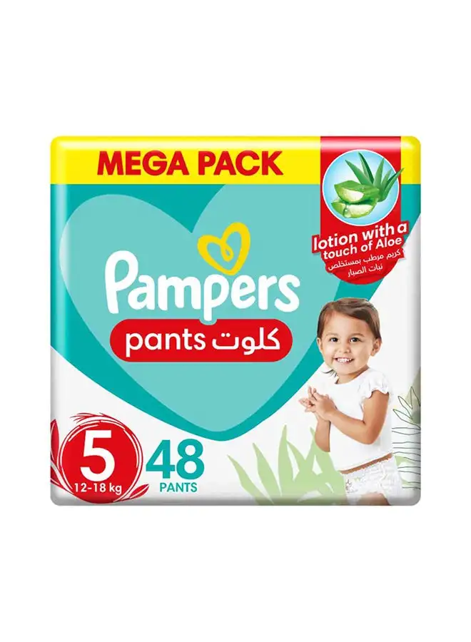 Pampers Aloe Vera Pants Diapers Size 5 Mega Pack 48 Count