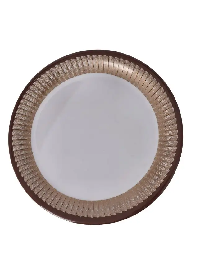 Royalford Melamine Dinner Plate White/Brown 11inch