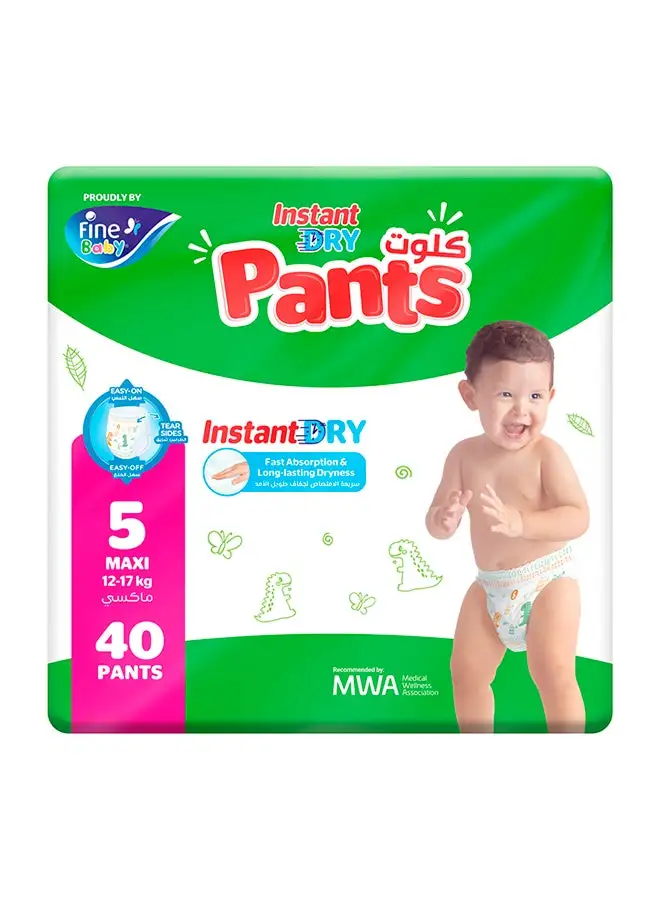 Fine Baby Baby Instant Dry Pants Size 5 Maxi 12-17kg 40 Diapers