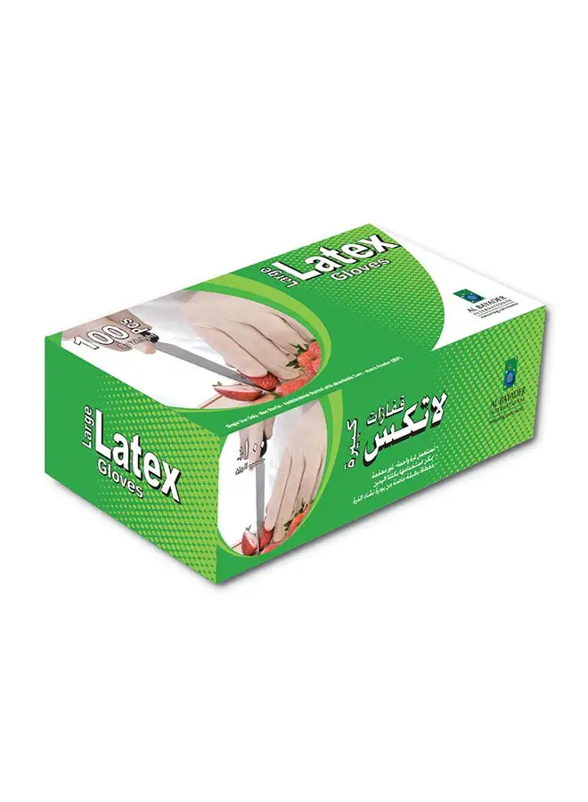 Fun 100-Pieces Powdered Latex Disposable Gloves Large