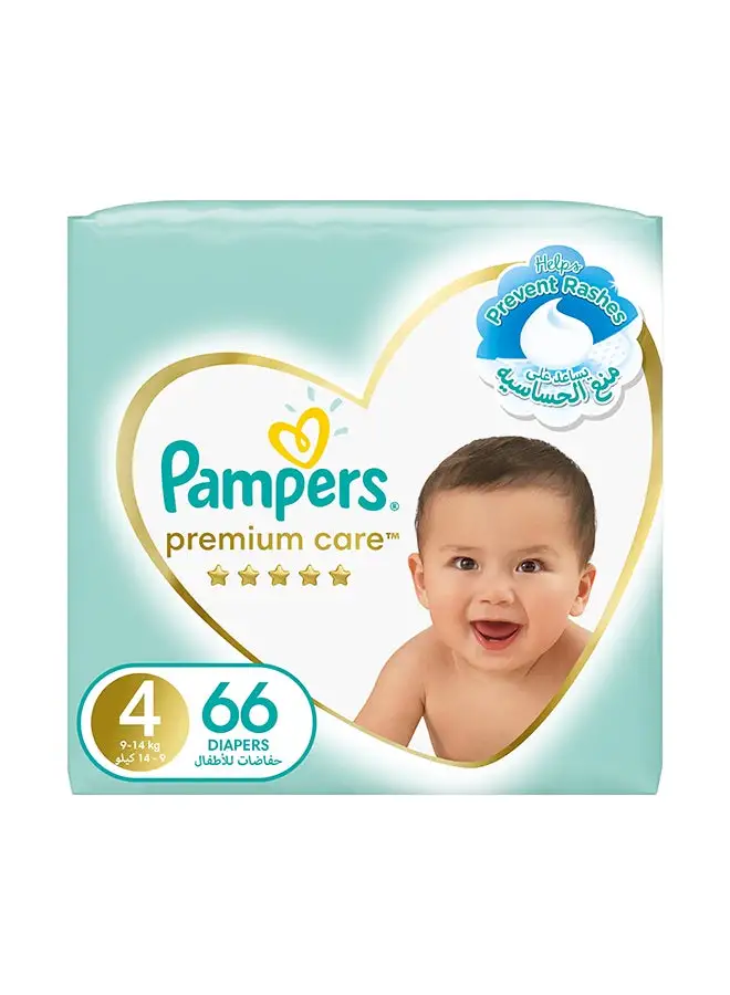 Pampers Premium Care Taped Diapers Size 4 Super Saver Pack 66 Count