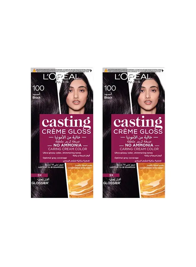 L'OREAL PARIS Casting Crème Gloss No Ammonia Hair Color For Shiny Hair 100 Black