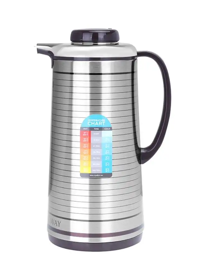 Royalford Vacuum Flask Silver/Black 1.6Liters