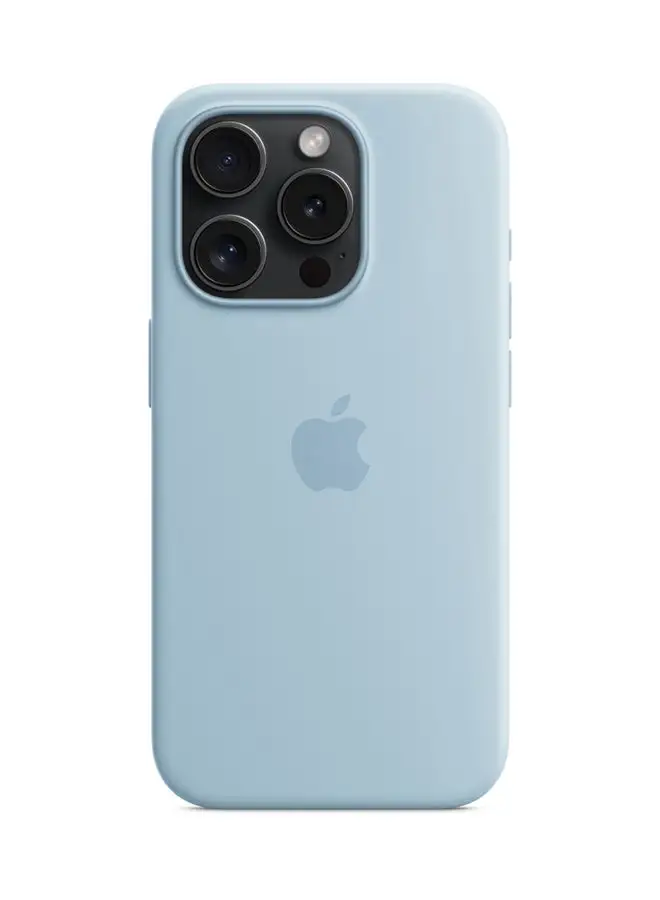 Apple iPhone 15 Pro Max Silicone Case With MagSafe Light Blue