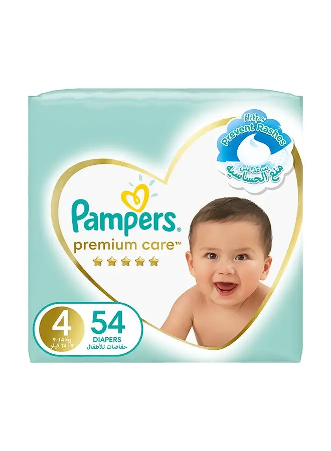 Pampers Premium Care Taped Diapers Size 4 Mega Pack 54 Count