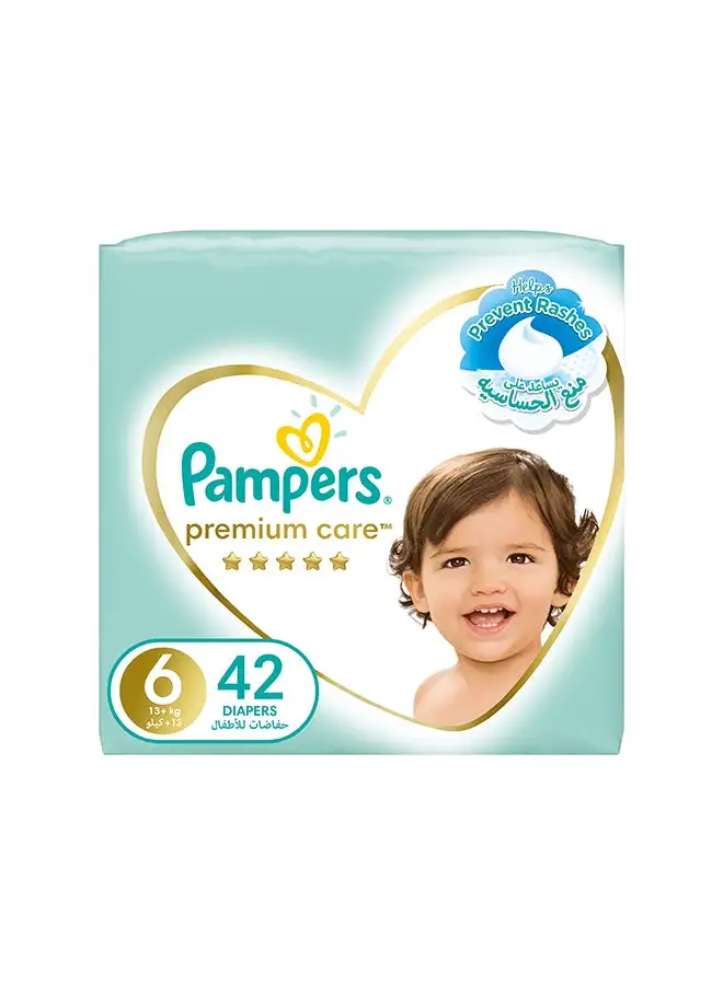 Pampers Premium Care Taped Diapers Size 6 Super Saver Pack 42 Count