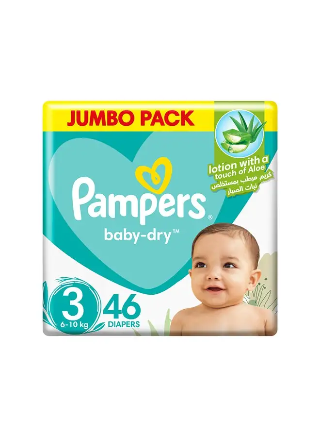 Pampers Aloe Vera Taped Diapers Size 3 Jumbo Pack 46 Count