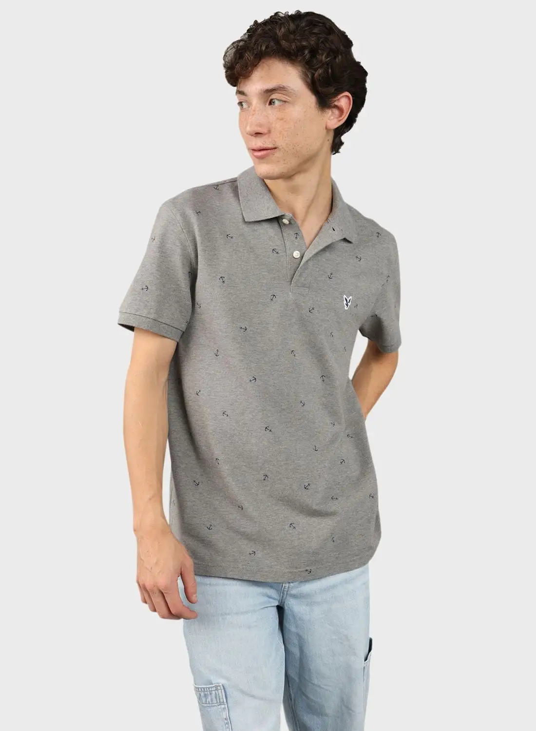 American Eagle Pique Printed Polo