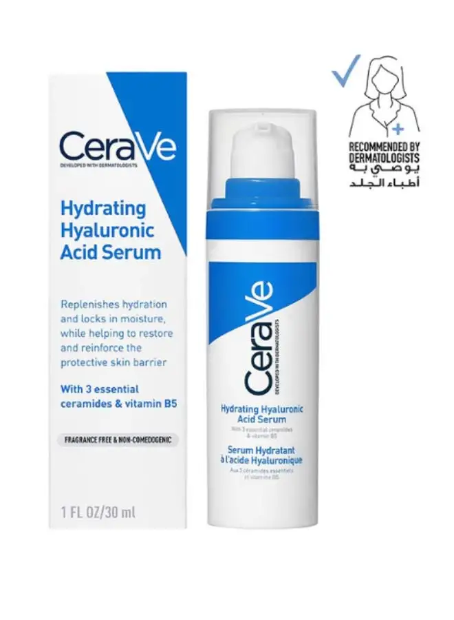 CeraVe Hydrating Hyaluronic Acid Serum For Dry Skin White 30ml