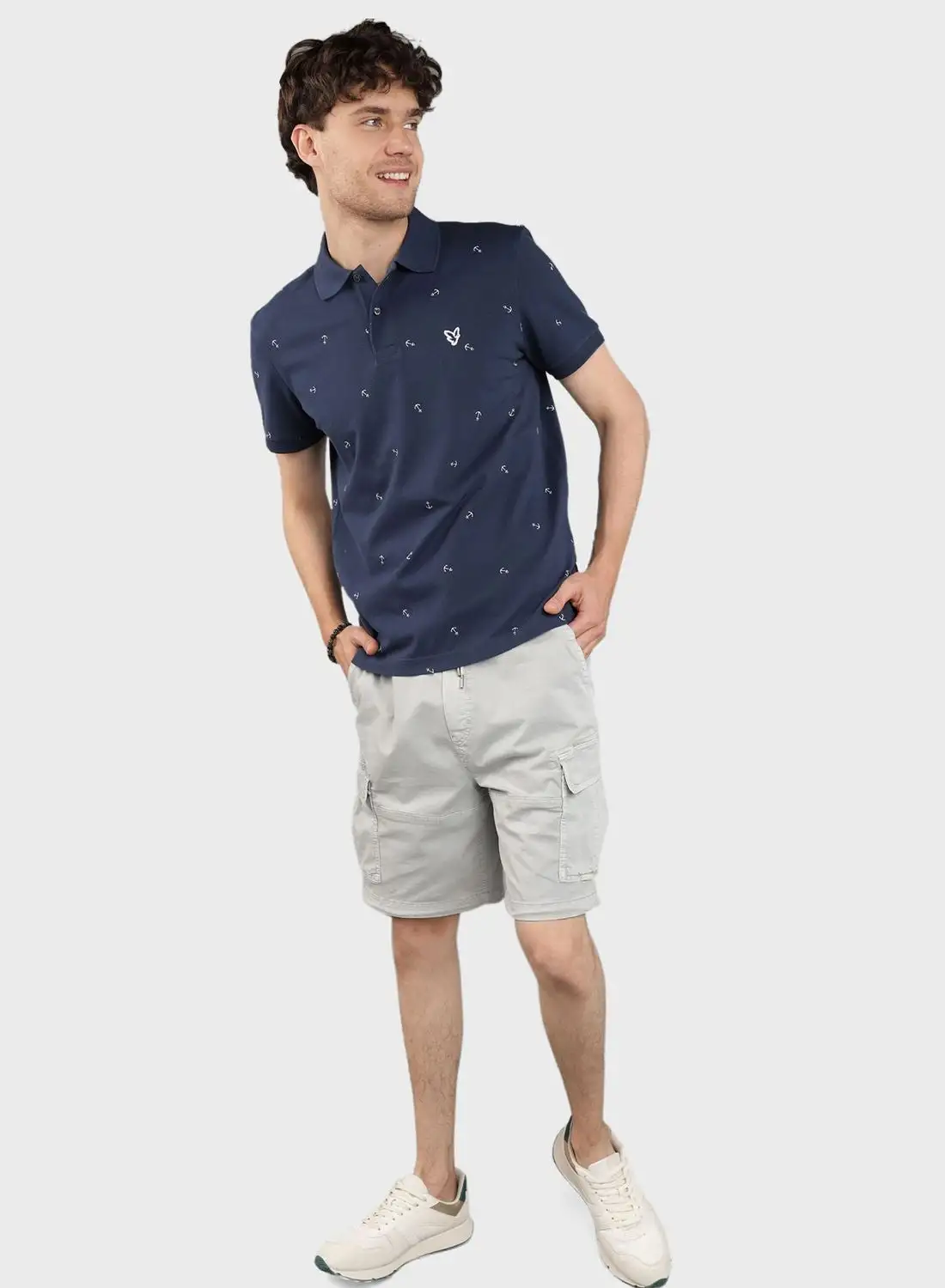 American Eagle Pique Printed Polo