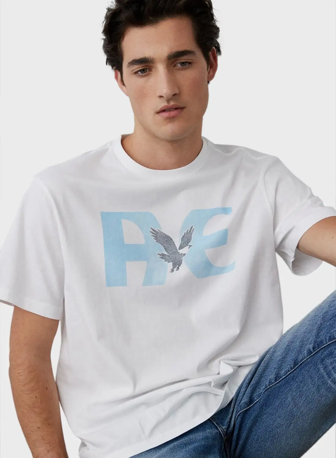 American Eagle Logo Graphic Crew Neck T-Shirt