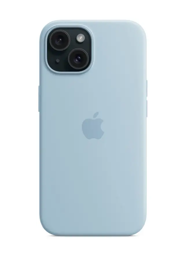 Apple iPhone 15 Silicone Case With MagSafe Light Blue