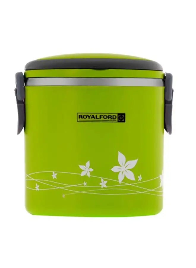 Royalford 2 In 1 Stainless Steel Lunch Box Green 1.8Liters