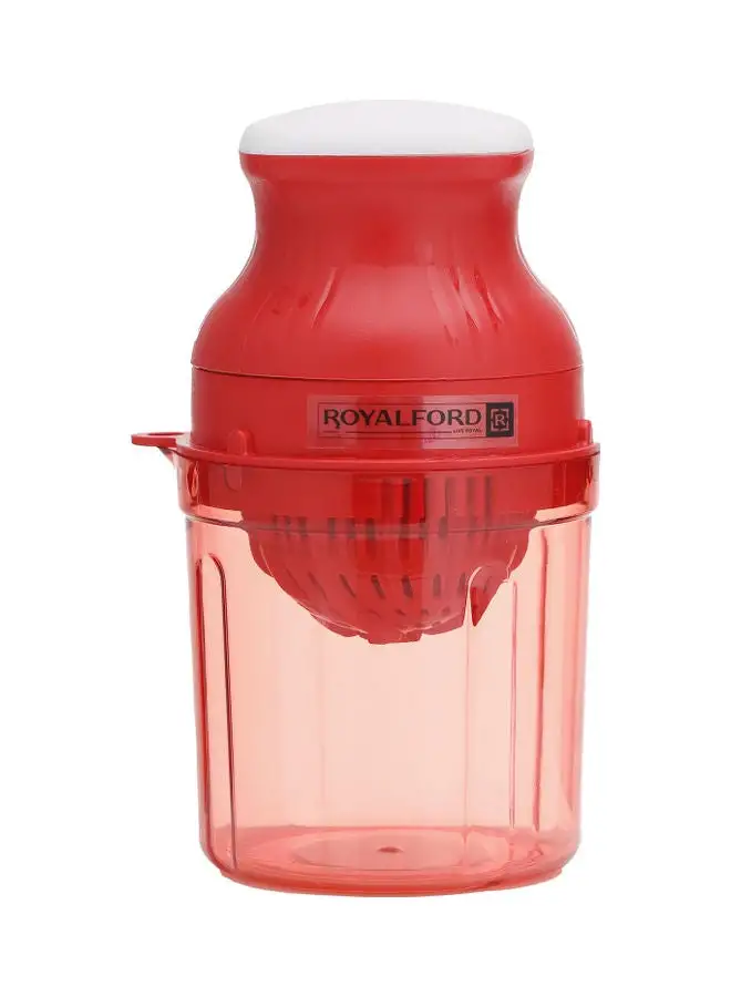 Royalford Royalford 2-in-1 Manual Juicer, 650ml PET Container, RF11038 Citrus Juicer, Manual Juicer, Lemon Squeezers, Hand Press Juicer with Strainer & Container Red 650ml