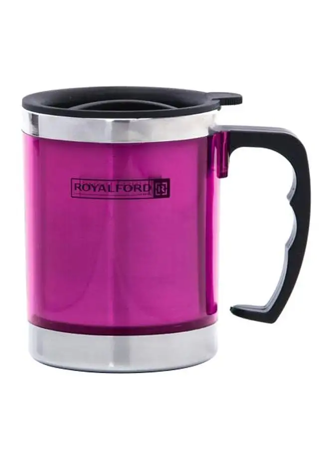 Royalford Stainless Steel Travel Mug Pink/Black