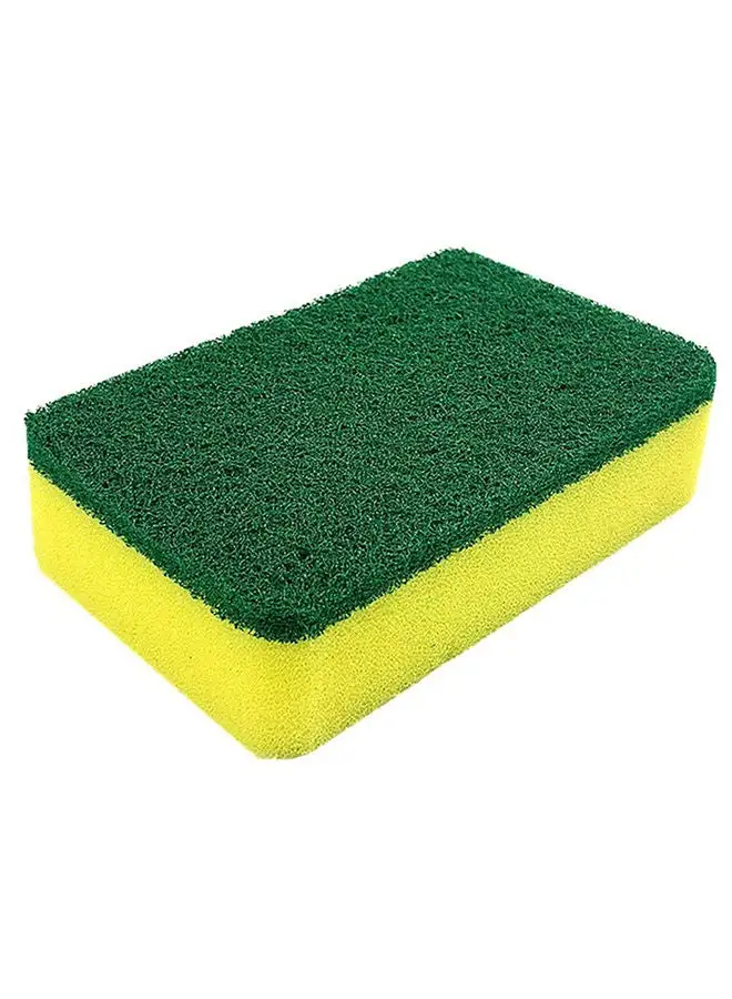 Royalford Royalbright Heavy Duty Scrub Sponges RF10628 Scrub Pads for Kitchen, Sink and Bathroom Use Cleaning Supplies with 2 in 1 Cleaning Pad| No Scratch| Pack of 2| Yellow & Green