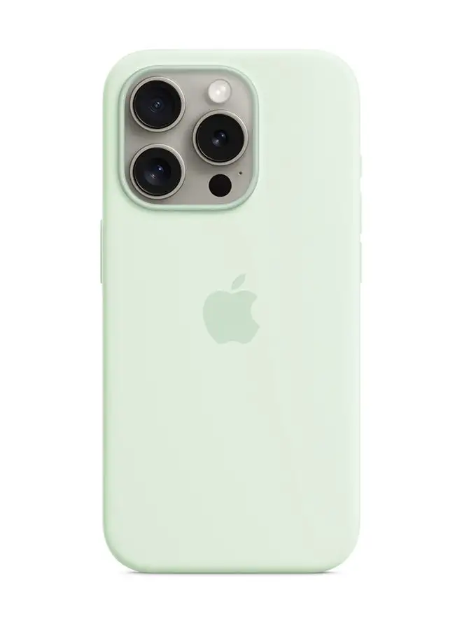 Apple iPhone 15 Pro Silicone Case With MagSafe Soft Mint