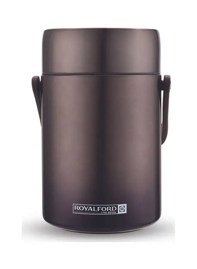 Royalford Royalford Double Wall Lunch Box, Vacuum Insulated Tiffin Box, RF10985 Vacuum Insulated Food Jar with 2 SS Containers Keeping Hot Food Hot & Cold Food Cold for Hours PP Handle Grey 2Liters