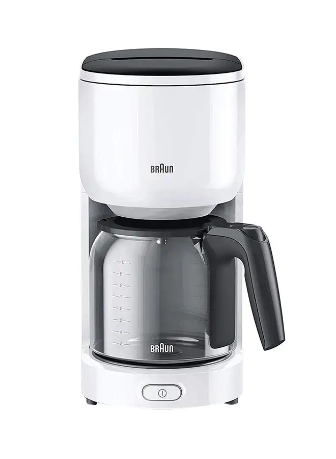 BRAUN Coffee Maker, 10 Cups, Anti Drip System, Opti-Brew System, Water Level Indicator, Dishwasher Safe, 40 Minutes Auto Shut Off, BPA Free 1000 W KF3100 White