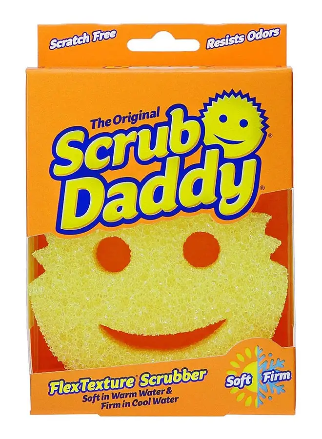 Scrub Daddy All Purpose Cleaning Sponge, Flex Texture, Soft in Warm Water, Firm in Cold, Deep Cleaning, Dishwasher Safe, Multi-use, Scratch Free, Odor Resistant, Functional, Ergonomic, Set of 1.