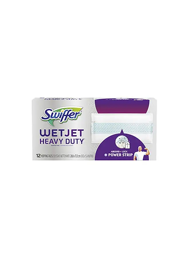 وسائد سويفر 12-Ct Wet Jet Hd Extra Power Refill أرجواني/أزرق/أبيض 9x11.4x5.5بوصة