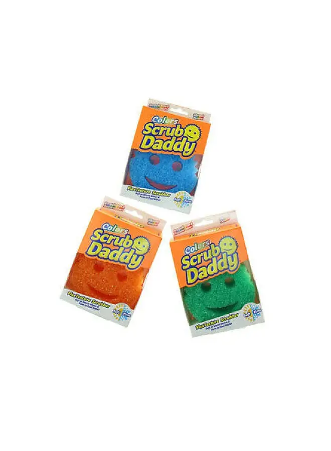 إسفنجة متعددة الألوان Scrub Daddy Flex Texture - مجموعة متنوعة من ألوان إسفنجة الأطباق الخالية من الخدش - خالية من مادة BPA ومصنوعة من رغوة البوليمر - إسفنجة مطبخ مقاومة للبقع والرائحة - متنوعة، عبوة مكونة من قطعة واحدة.