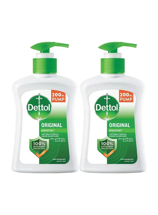 Dettol Original Anti Bacterial Liquid Hand Wash Pine Fragrance Pack of 2 200ml