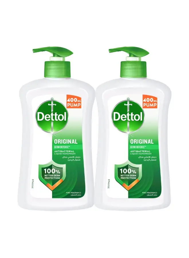 Dettol Original Handwash Liquid Soap Pump Pack of 2 400ml