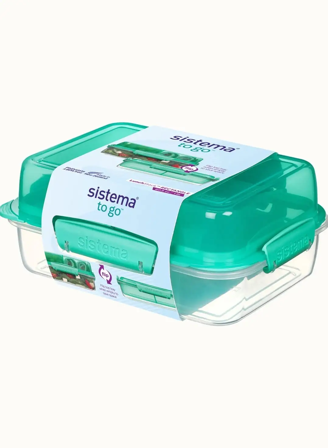 sistema Sistema 1.8 liter Lunch Stack to Go Rectangle Teal