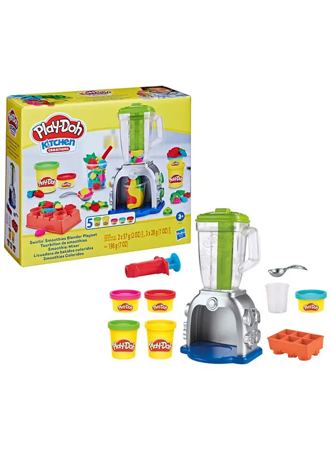 Play-Doh Play-Doh Swirlin' Smoothies Toy Blender Playset, Play Kitchen Appliances, Kids Arts and Crafts Toys for 3 Year Old Girls and Boys and Up