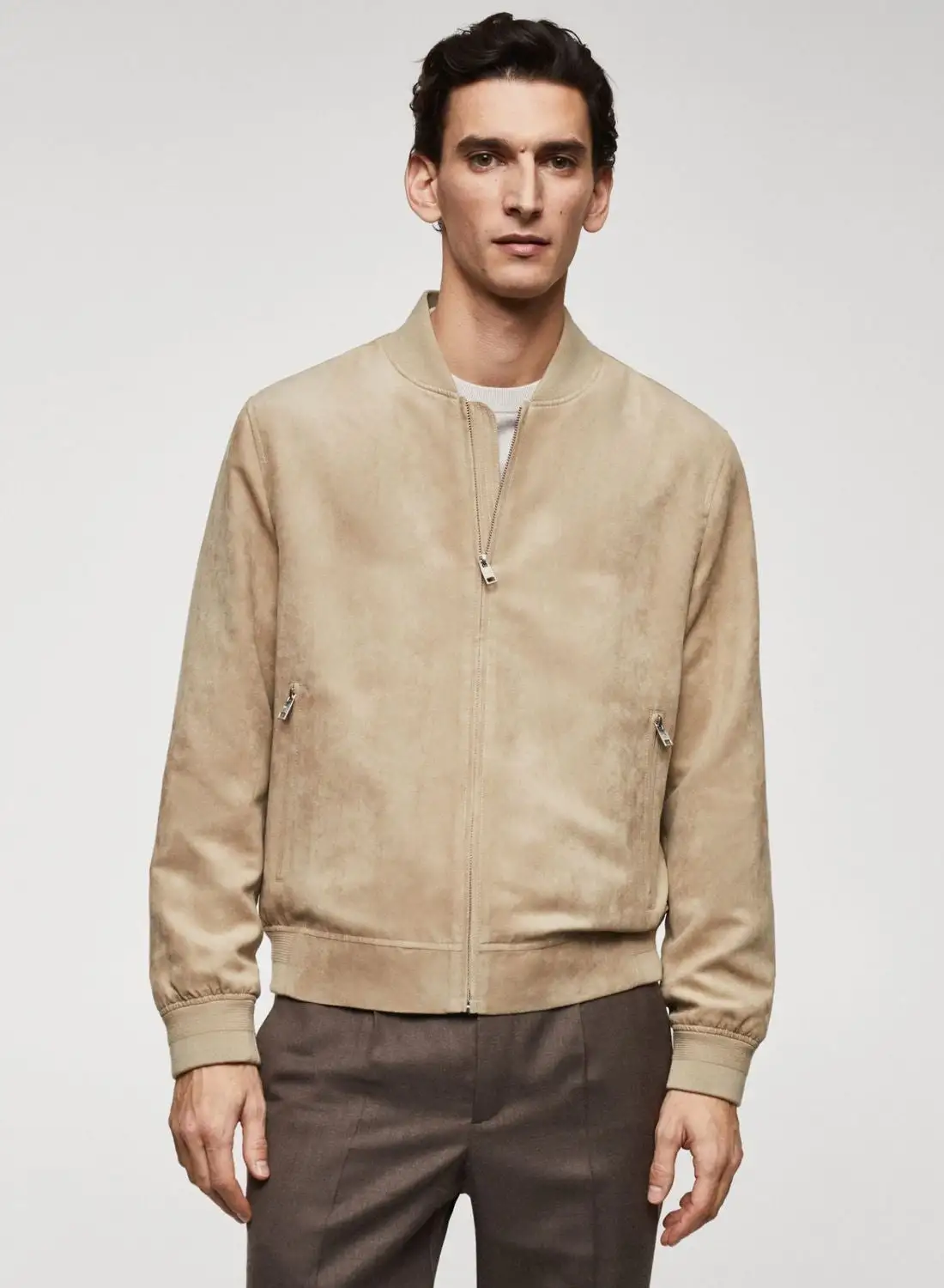 Mango Man Zip Through Bomber Jacket