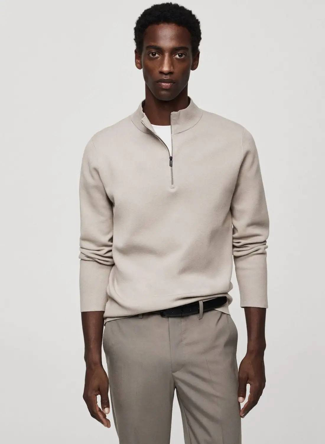 Mango Man Zip Detail Sweater