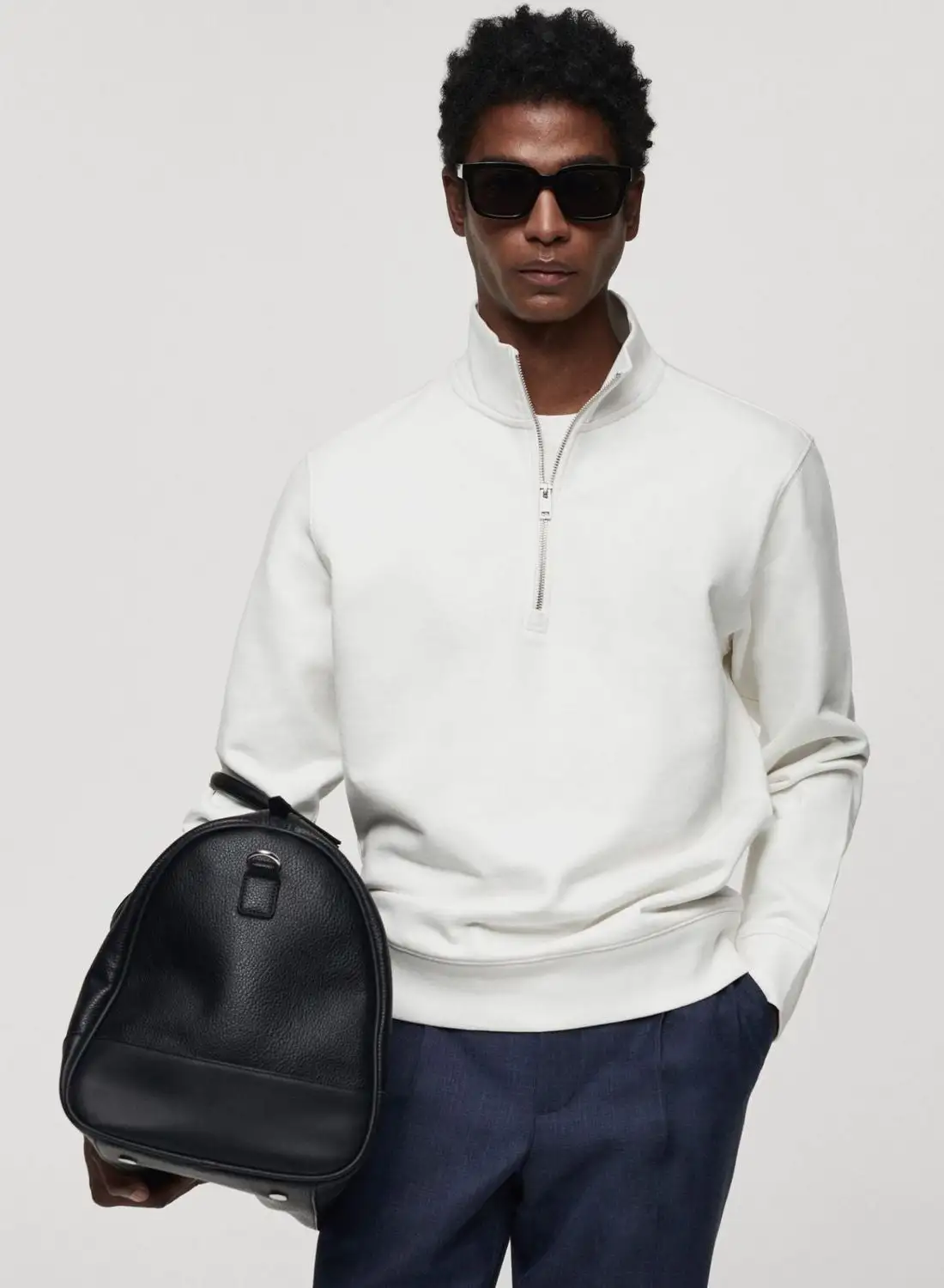 Mango Man Zip Detail Sweatshirt