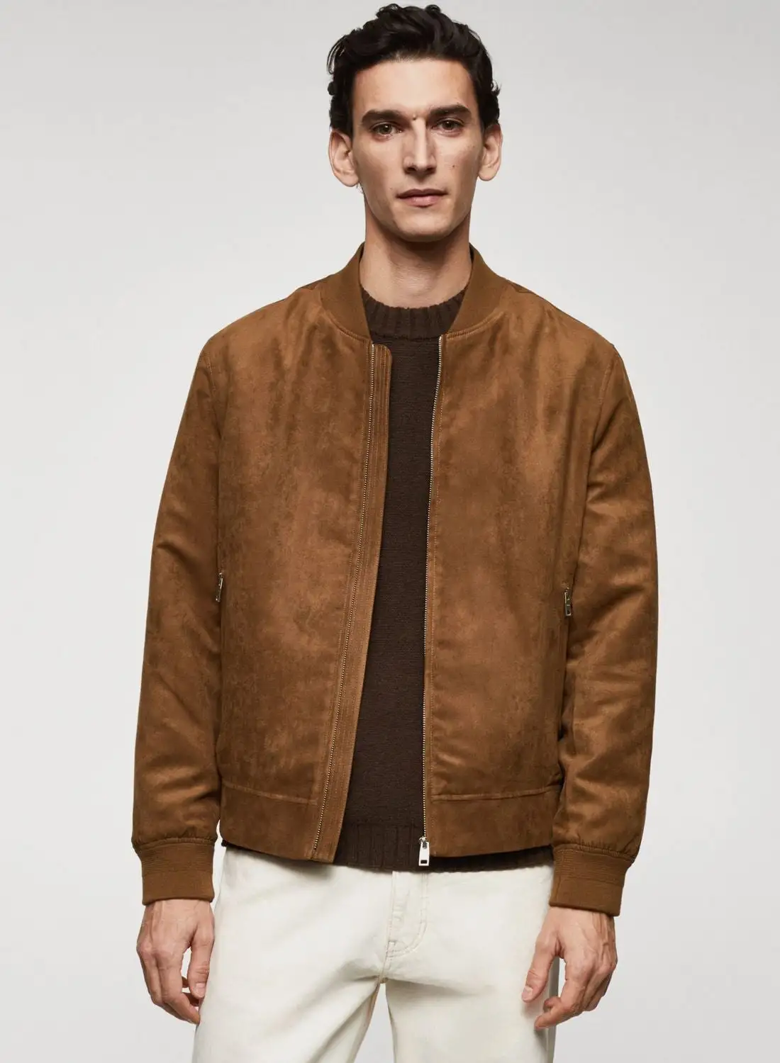 Mango Man Zip Through Bomber Jacket