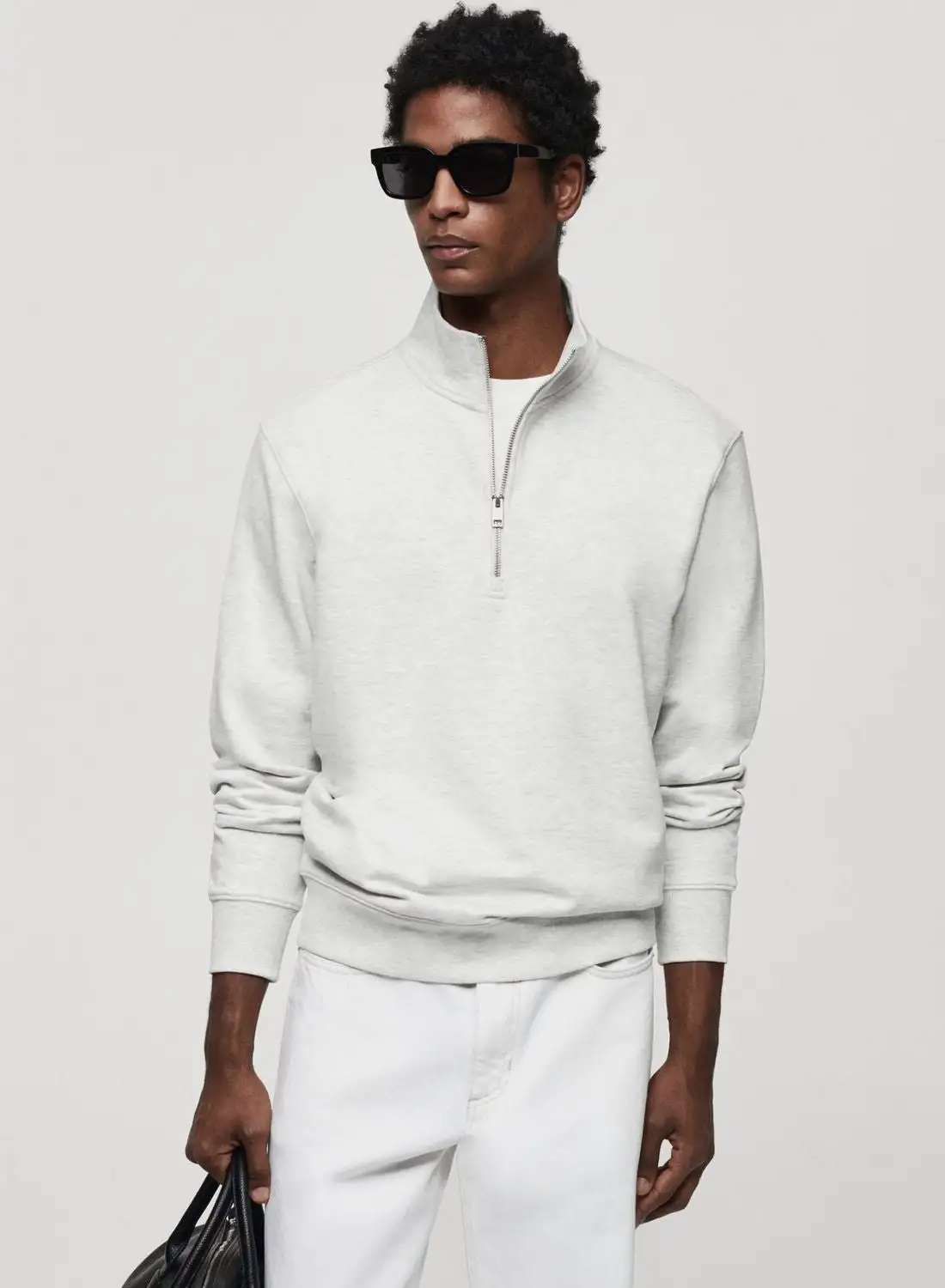 Mango Man Zip Detail Sweatshirt