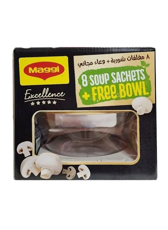 Maggi Excellence Cream of Mushroom Soup 54grams pack of 8 With Free Bowl