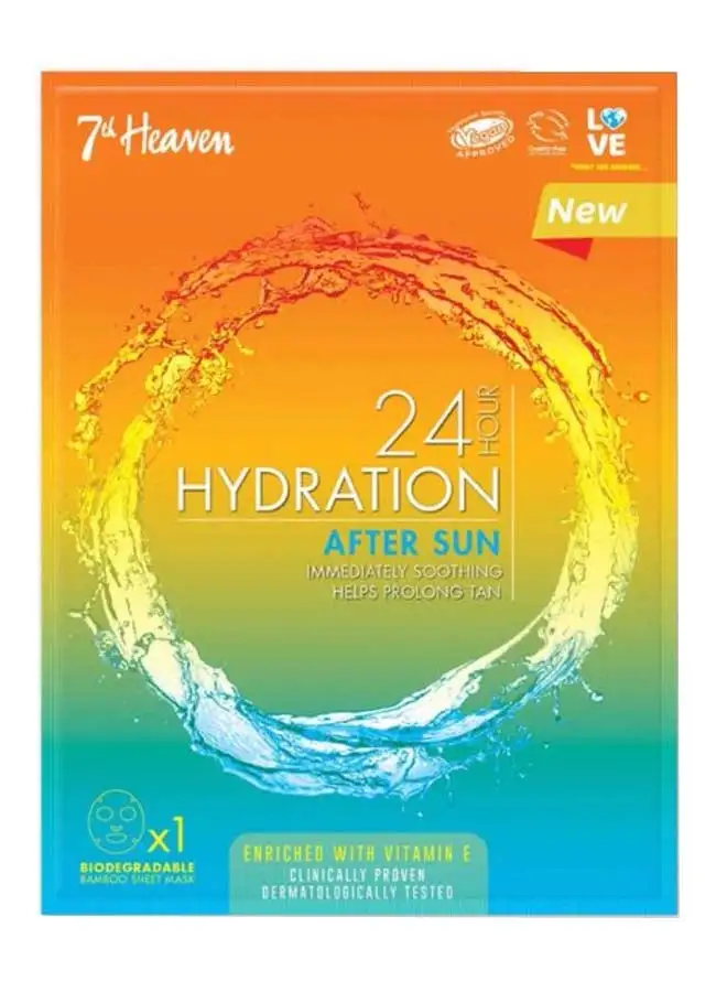 7th Heaven 24 Hour Hydration After Sun Bamboo Sheet Mask 25grams