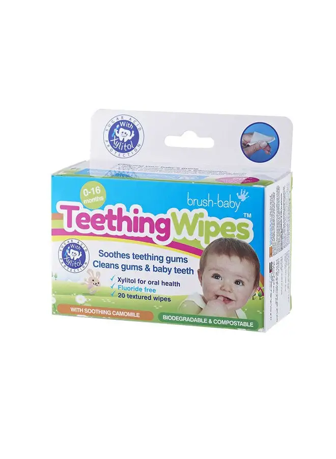 brush-baby Teething Wipes Finger Sleeve, 20 Count