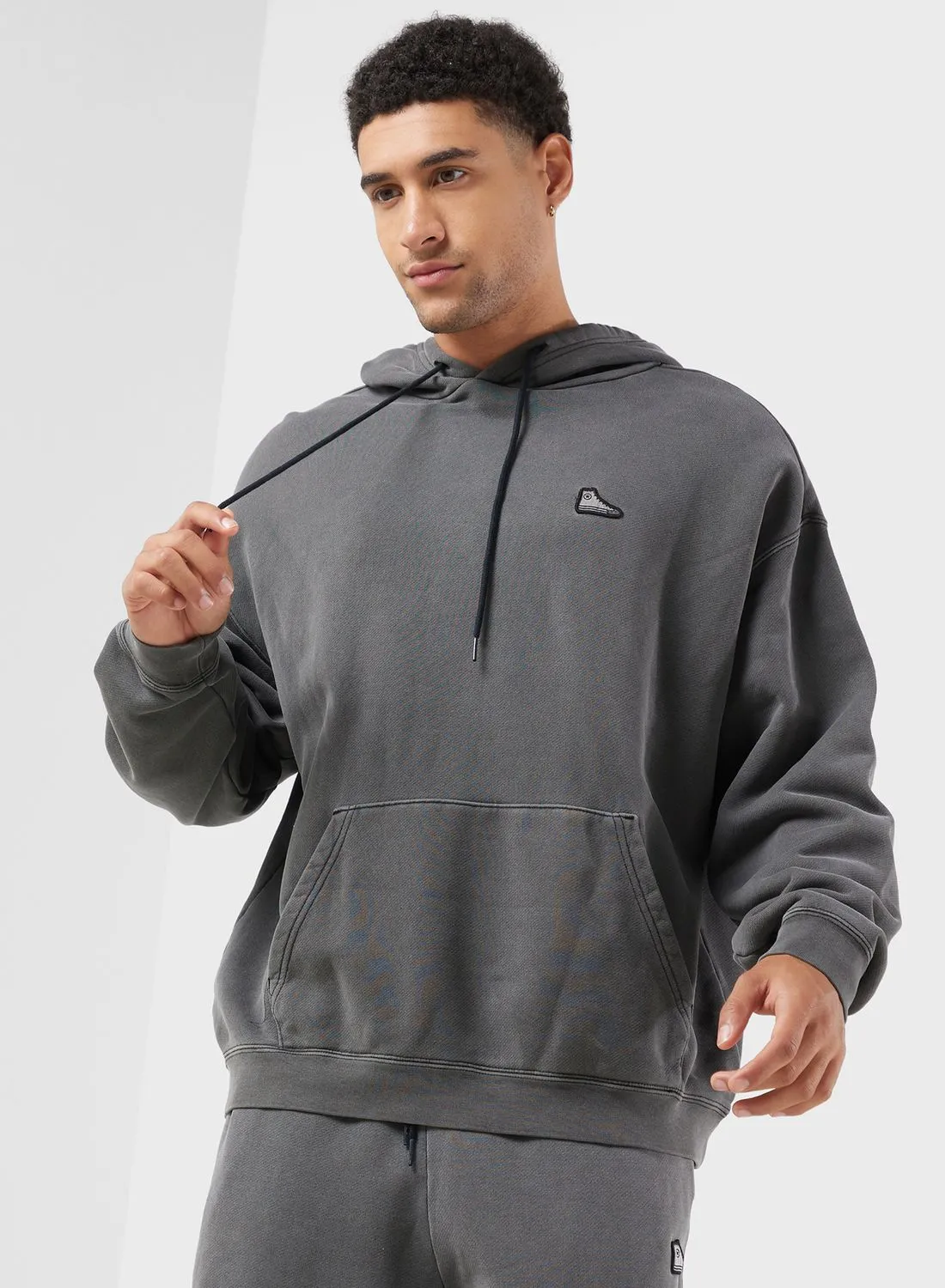 CONVERSE Sneaker Patch Loose-Fit Hoodie