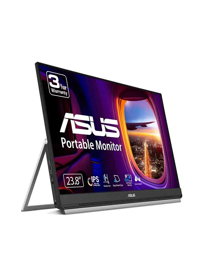 ASUS ZenScreen 24-inch 1080P Portable USB Monitor (MB249C) - FHD, IPS, Type-C, Speaker, Multi-stand Design, Kickstand, C-clamp Arm, Partition Hook, Carrying Handle, Work From Home Monitor ‎BLACK